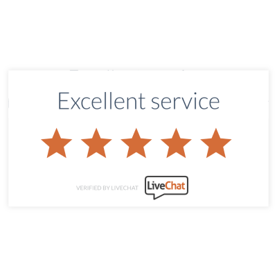 5 star LiveChat Excellent Service