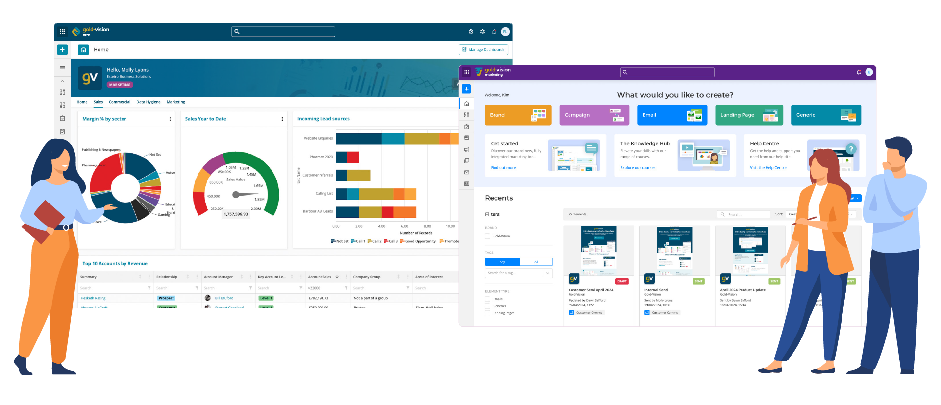 Gold-Vision CRM and Gold-Vision Marketing offer a fully integrated solution for your business needs